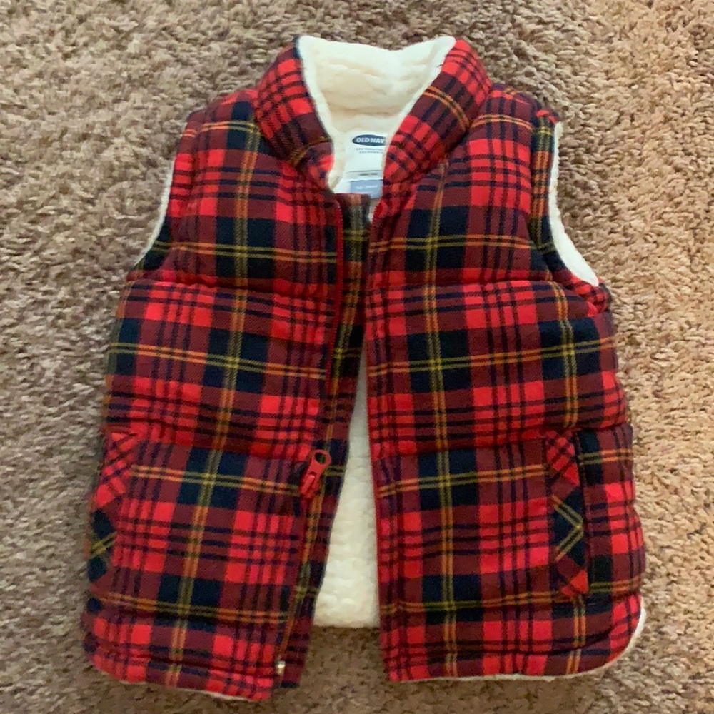 Boys plaid vest, 18-24 months